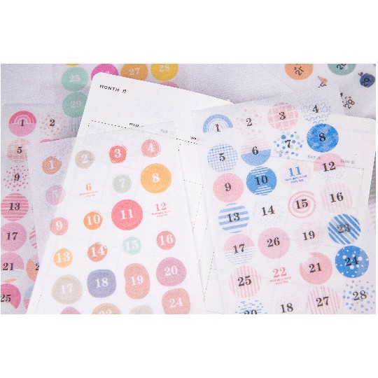 Set Sticker Số ngày 1- 31
