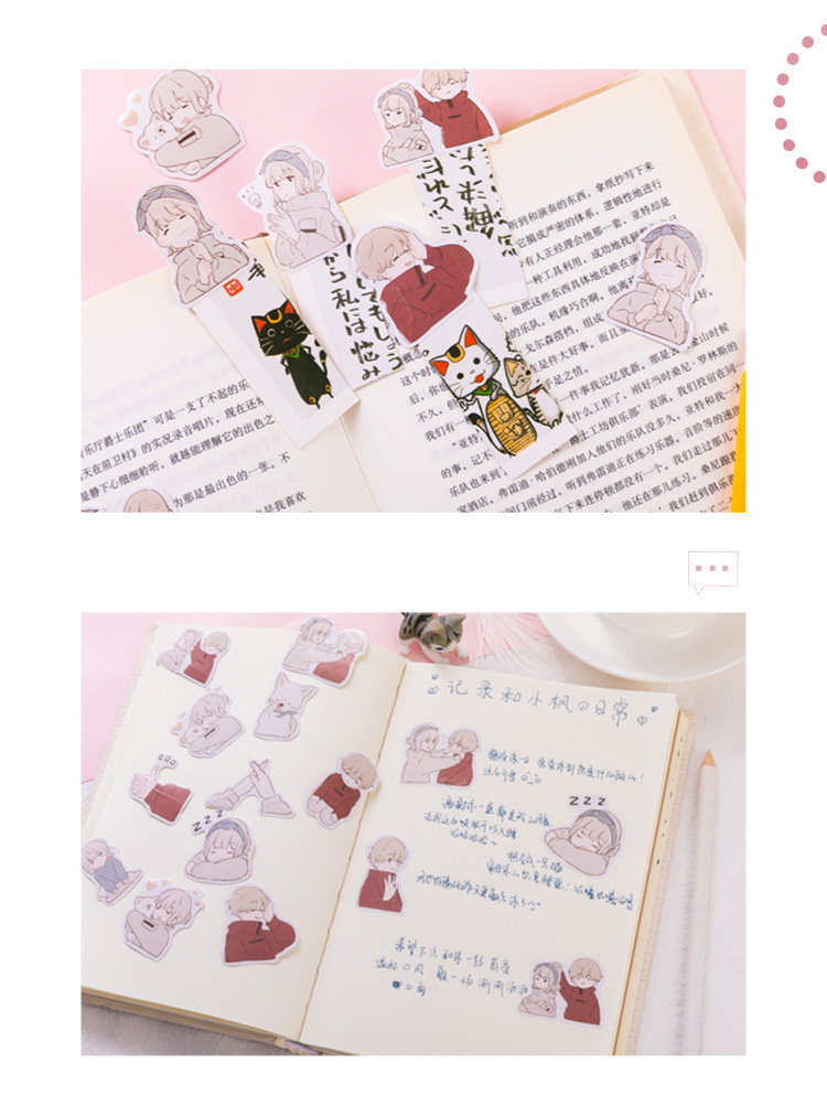 Flowertree Sticker Bộ 45 cái nhãn dán trang trí in hình ngỏ lời tình yêu dễ thương