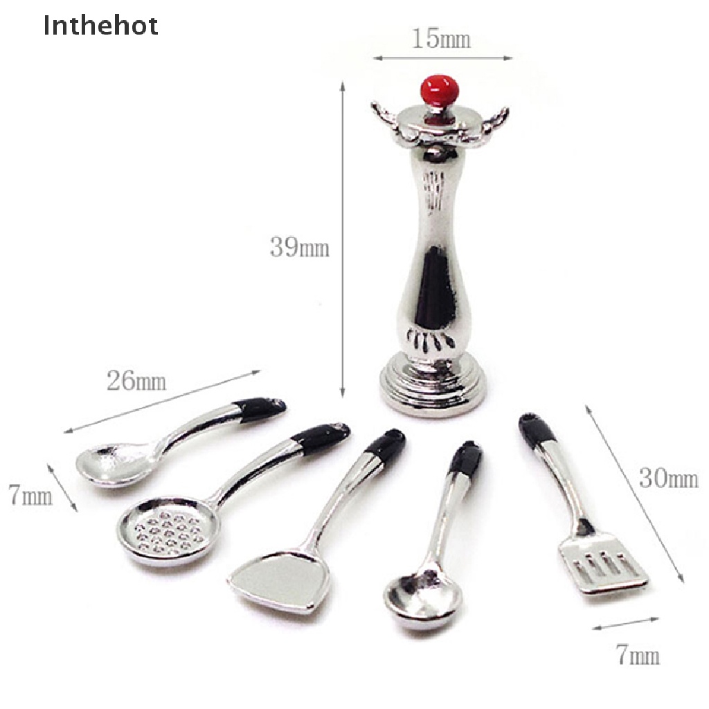 Bộ 6 dụng cụ nhà bếp mini tỉ lệ 1:12 độc đáo dành cho búp bê