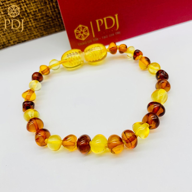 Bộ vòng hổ phách Amber nhiều màu - Tặng kèm hộp trang sức cao cấp - Trang sức PDJ - PD0025