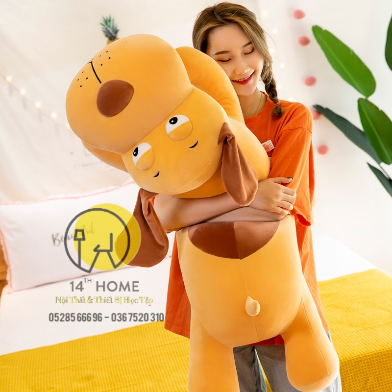 GẤU BÔNG GỐI ÔM HÌNH THÚ DỄ THƯƠNG Cún Vàng, Khủng Long, Hà Mã hồng nhồi bông - nhập khẩu cao cấp