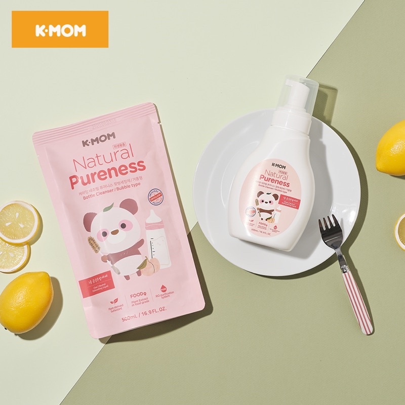 Nước Rửa Bình Và Rau Quả Hữu Cơ Kmom Hàn Quốc 500ml