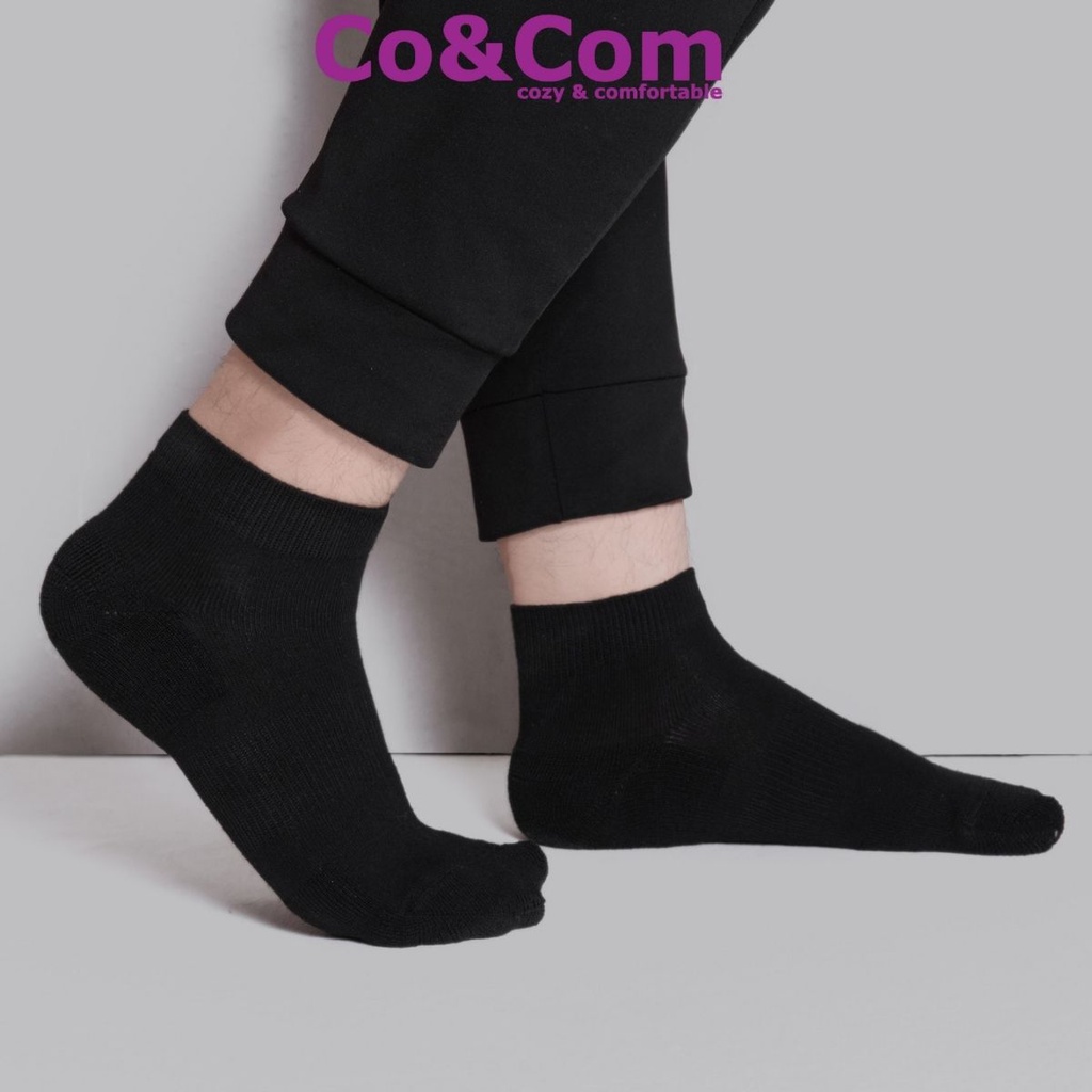 Tất Nam Cổ Trung Cao Cấp Chống Hôi Chân Co&amp;Com Gót Lót Lông Khử Mùi Chống Trượt DPTN02