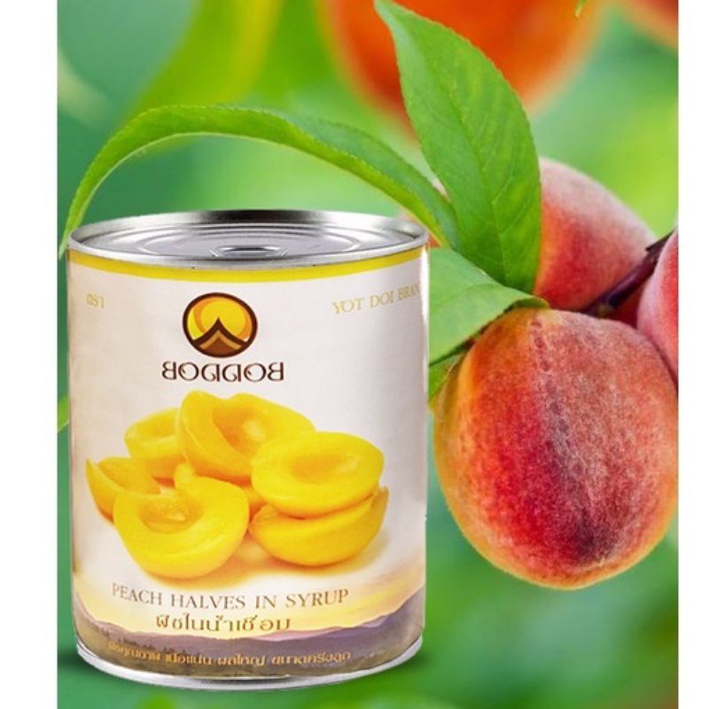 Combo 1 thùng 12 lon Đào ngâm Thái Lan Bobbod (820g)