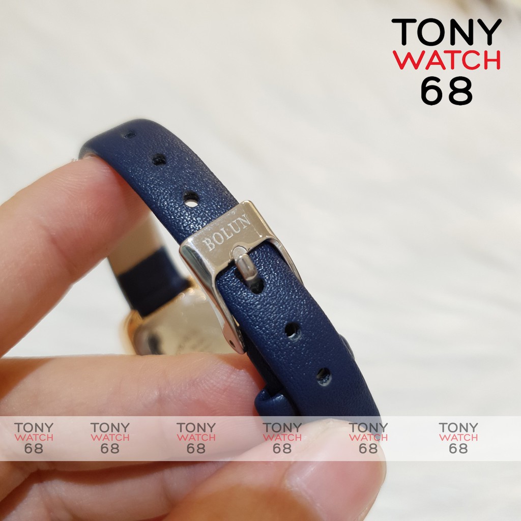 Đồng hồ nữ Bolun chữ nhật đính đá dây da nhiều màu độc đáo chống nước chính hãng Tony Watch 68