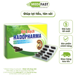Bài thạch Hadopharma hỗ trợ giảm sỏi thận, lợi tiểu, đào thải các chất lắng đọng từ Kim tiền thảo - Hộp 30 viên