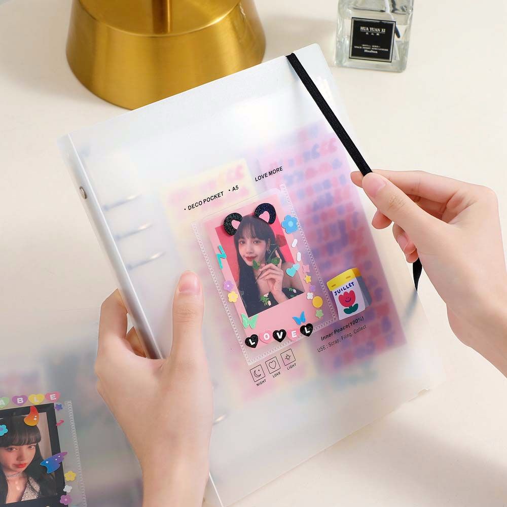Bìa sổ album / Set 10 trang đựng ảnh khổ A5 6 lỗ kiểu dáng tiện dụng dành cho học sinh