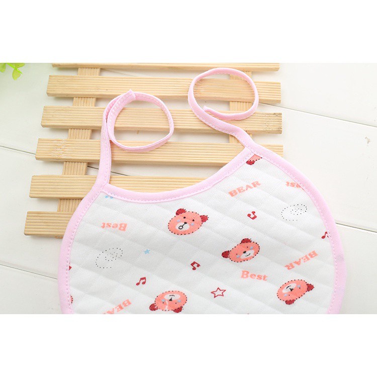 Yếm ăn em bé bằng cotton nhiều màu sắc đáng yêu