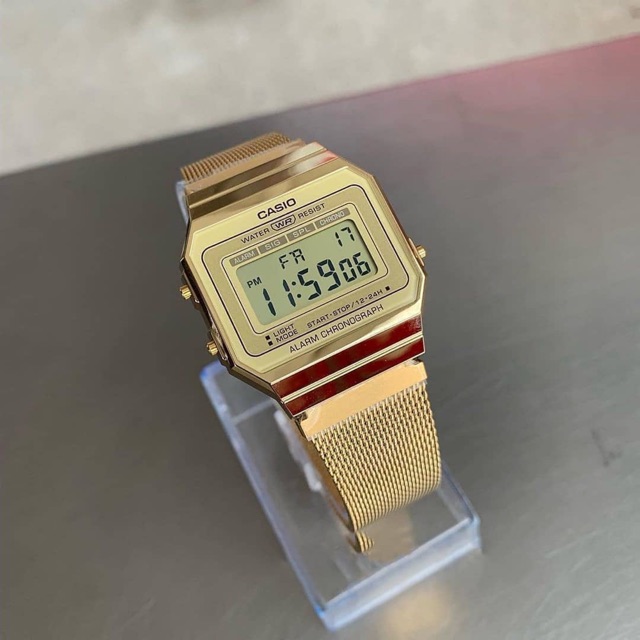 Đồng hồ Unisex chính hãng Casio A700 Siêu Mỏng – Siêu nhẹ – Mặt Kính Khoáng