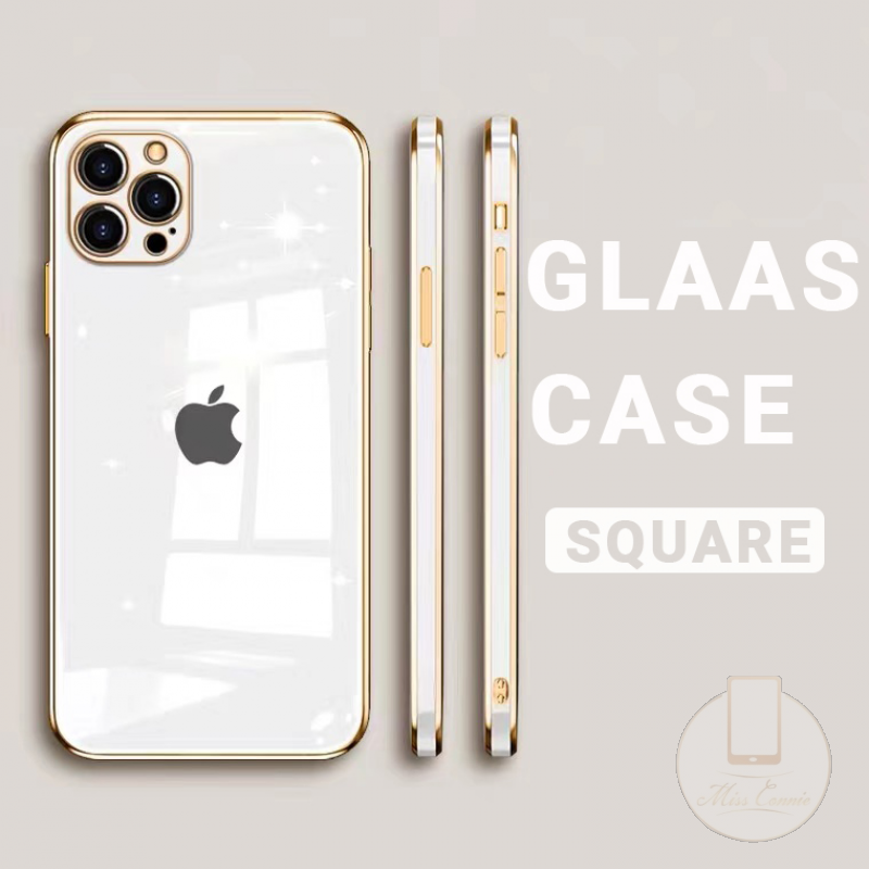 Ốp Điện Thoại Kính Cường Lực Mạ Màu Sang Trọng Cho Iphone 12 11 Pro Max 6 6s 7 8 Plus X Xs Max Se 2020