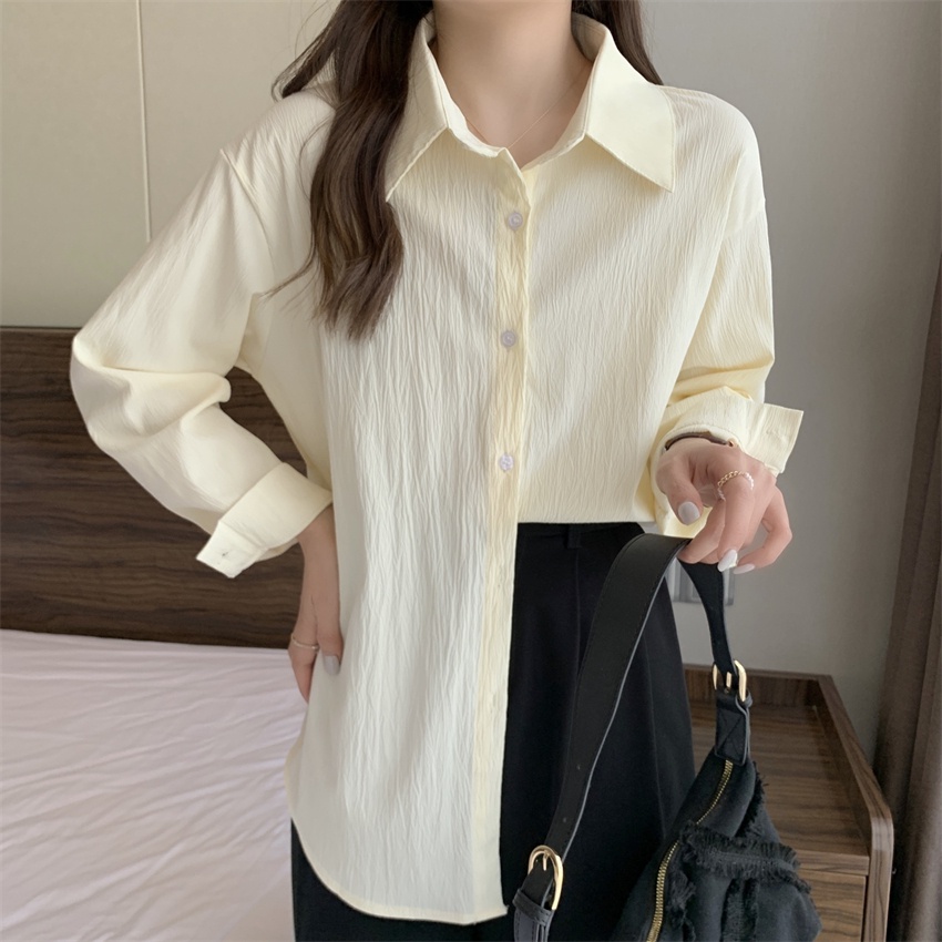 Áo Sơ Mi Trắng Tay Dài Phong Cách Pháp Thời Trang Mùa Xuân Cho Nữ