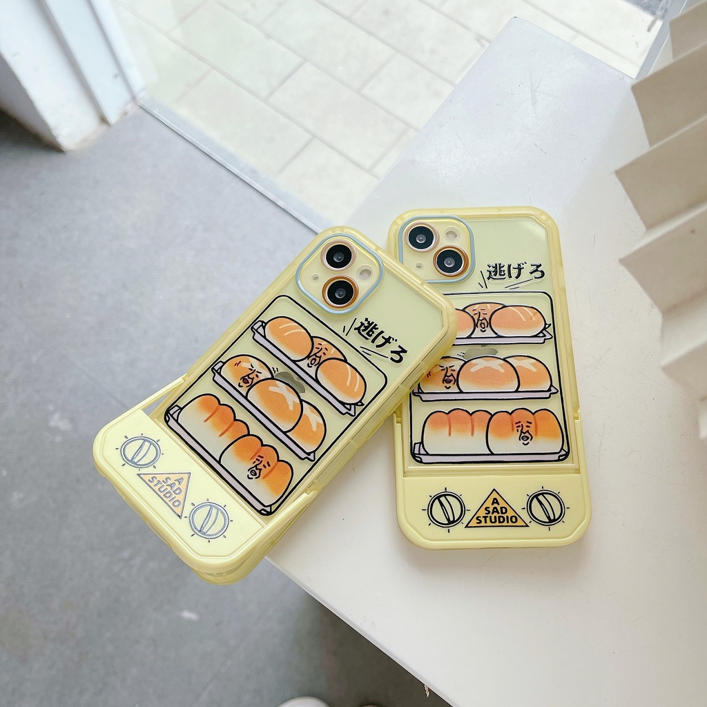 Ốp Điện Thoại Có Giá Đỡ Hình Máy Nướng Bánh Mì Hoạt Hình Mới Cho iPhone11 xs max 7P/8Plus/12pro/13/pro max