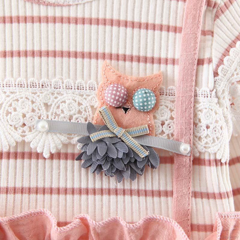 Đầm búp bê tay dài in hình mèo dễ thương cho bé gái