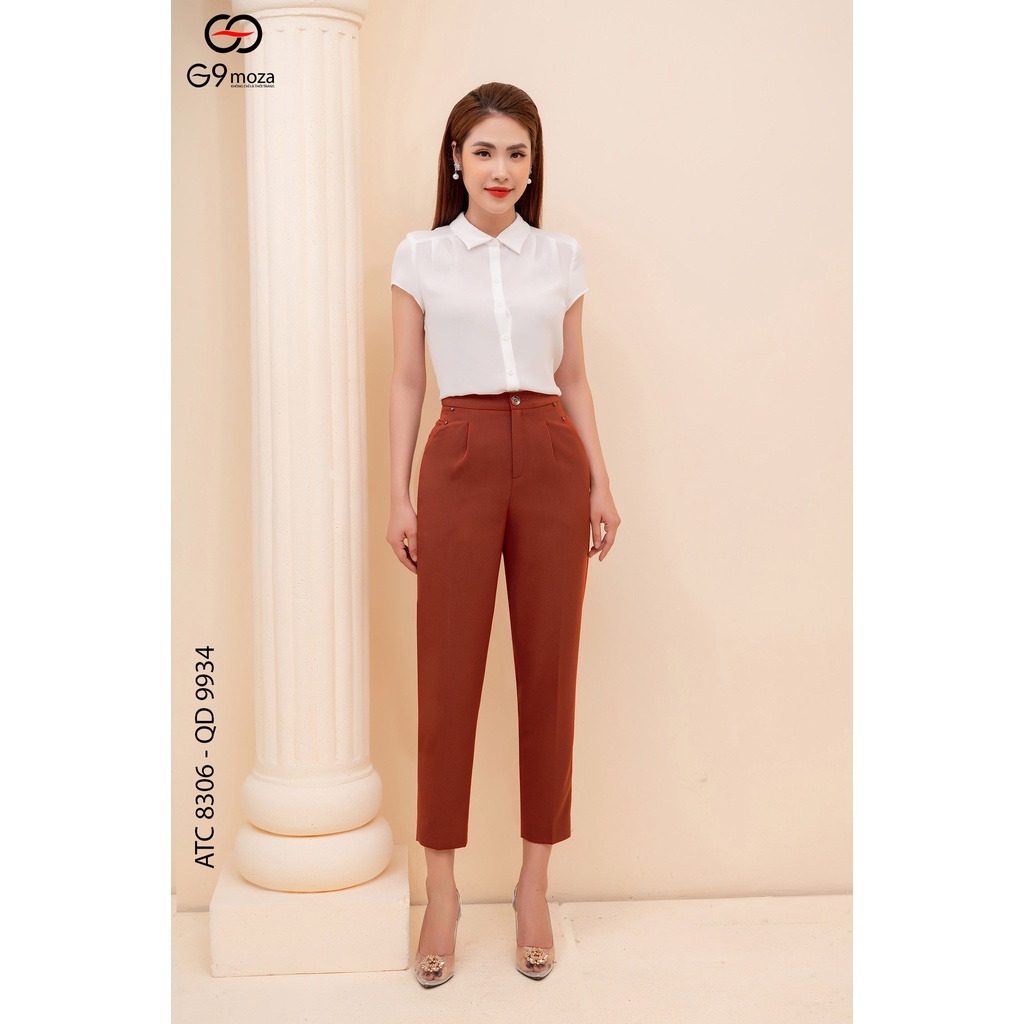 Áo sơ mi nữ công sở trắng G9moza 8306 chất cát hàn thoáng mát không nhắn