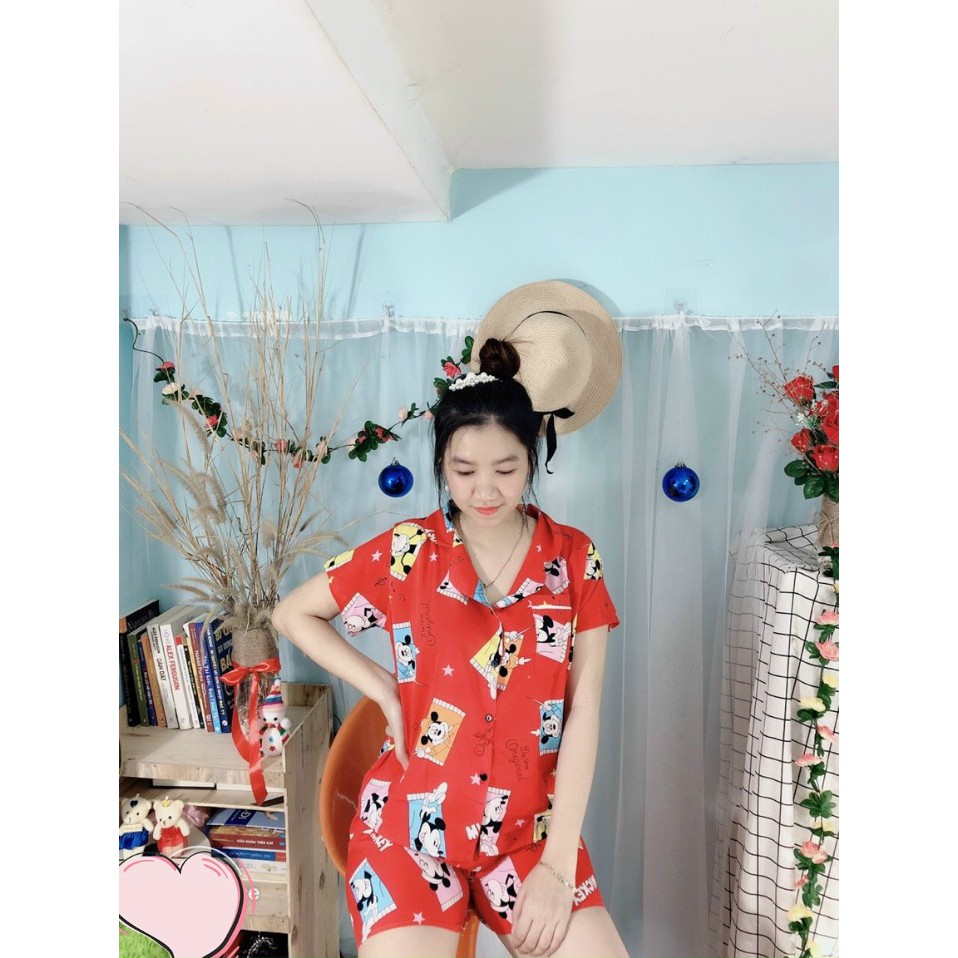 MỚI VỀ (35-52kg)BỘ ĐÙI PIJAMA NỮ VẢI LỤA HÀN MẶC NHÀ | BigBuy360 - bigbuy360.vn