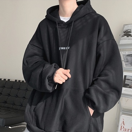 Áo hoodie tay dài kiểu Hàn Quốc cổ tròn thời trang cá tính cho nam và nữ