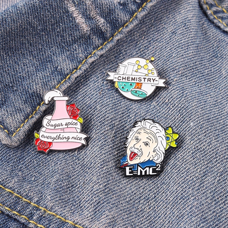 Ghim Cài Áo Hình Einstein Physicist 3 Kiểu Dáng Dễ Thương Dùng Làm Quà Tặng