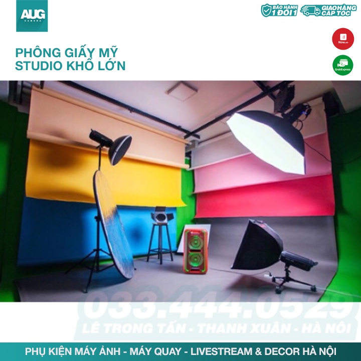 Phông giấy Mỹ khổ lớn dùng cho studio thời trang và ảnh viện áo cưới - AUG Camera &amp; Decor Hà nội