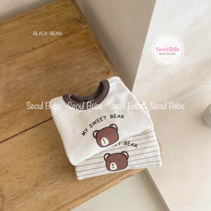 Áo nỉ gấu SWEET cho bé 13-19kg hãng Blackbean thu đông 2022