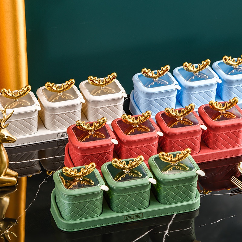 Only HOUSE Hộp Nhựa Đựng Gia Vị Muối Gắn Tường Sang Trọng Kèm Muỗng MSG se