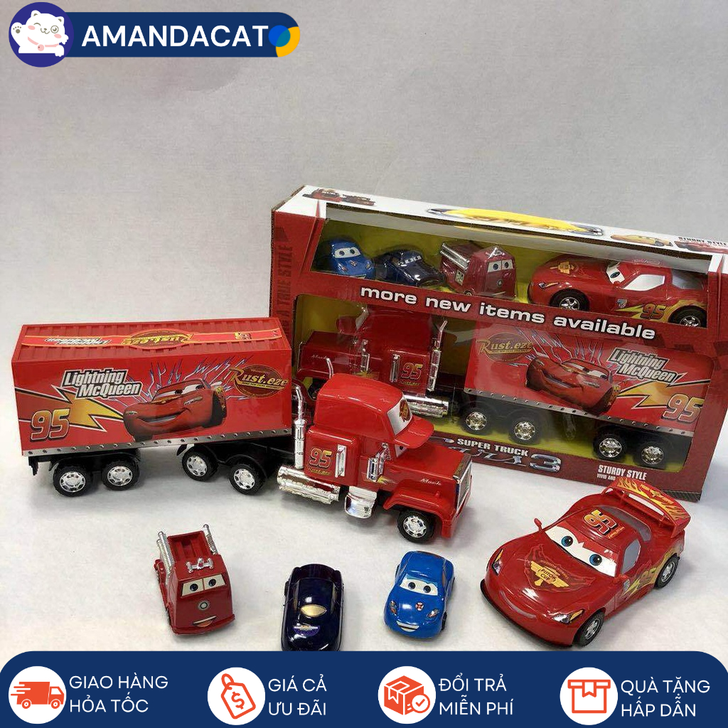 [Hàng Sẵn] Đồ chơi xe tải MLightning McQueen 7 chiếc xe vui nhộn