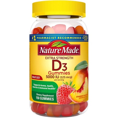 Kẹo dẻo Vitamin D3 Nature Made Vitamin D3 5000IU (125mg) 150 Gummies