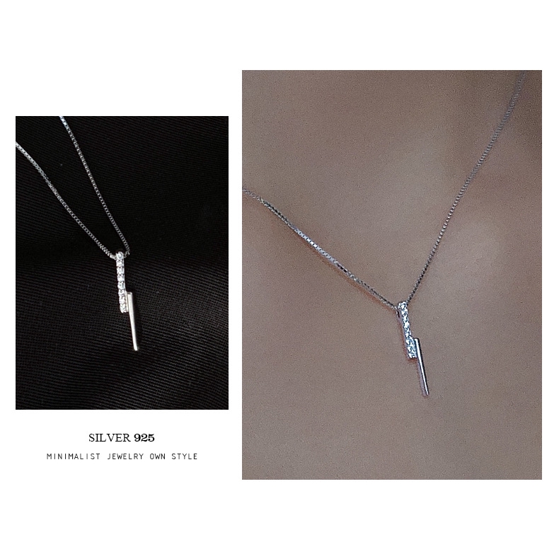 Vòng Cổ Xương Cá Mạ Bạc s925 Đính Đá zircon Sang Trọng Thời Trang Cho Nữ
