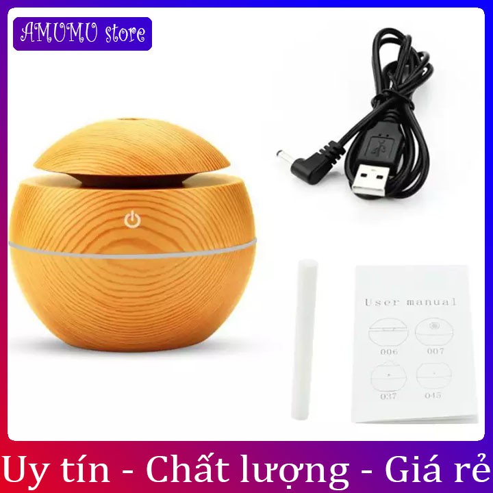 Máy Phun Sương Tạo Ẩm Khuếch Tán Tinh Dầu Vân Gỗ Nhỏ