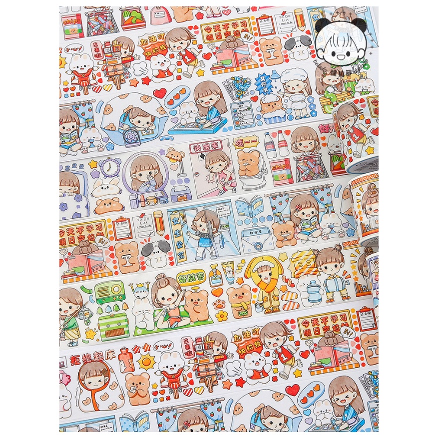 Cuộn băng washitape họa tiết Telado trang trí sổ tay, Chiết chu kỳ DoDoJam xinh xắn, sticker cute trang trí sổ lưu niệm