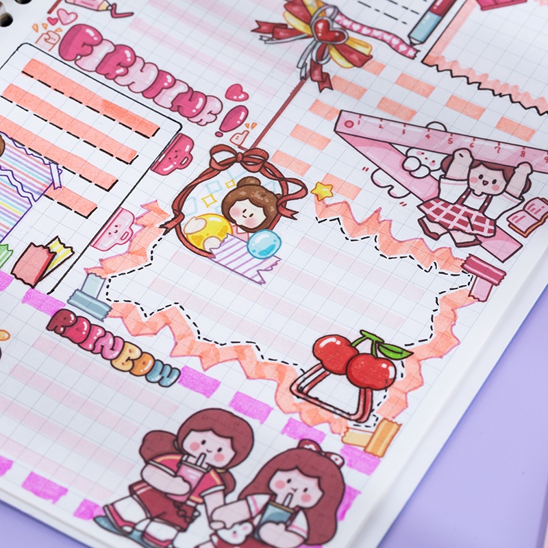 Miếng Dán Họa Tiết Hoạt Hình Trang Trí Thủ Công 4 Kiểu Độc Đáo