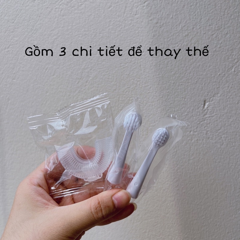 Bộ bàn chải điện chữ U 3 chi tiết thay thế cho bé