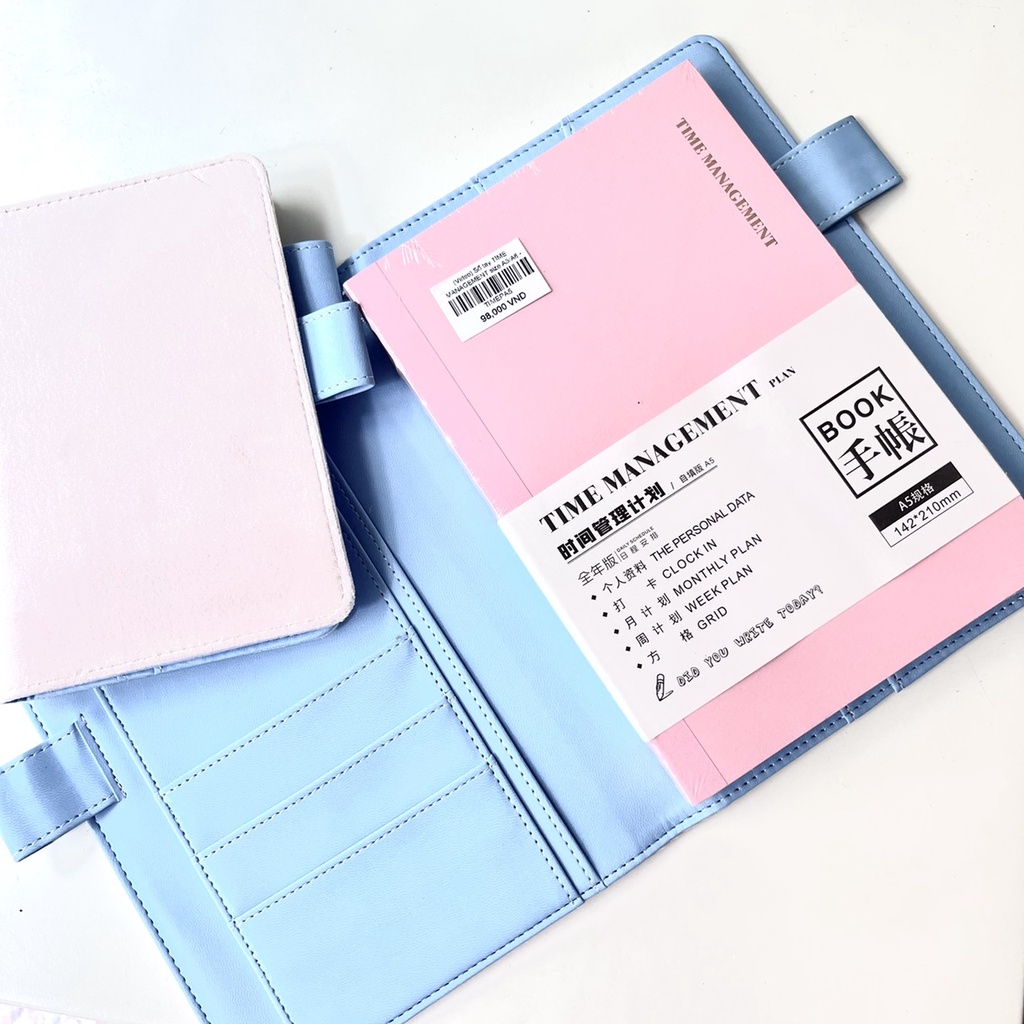 Bìa sổ Notebook / Note For size A5 bằng Nhung và da PU