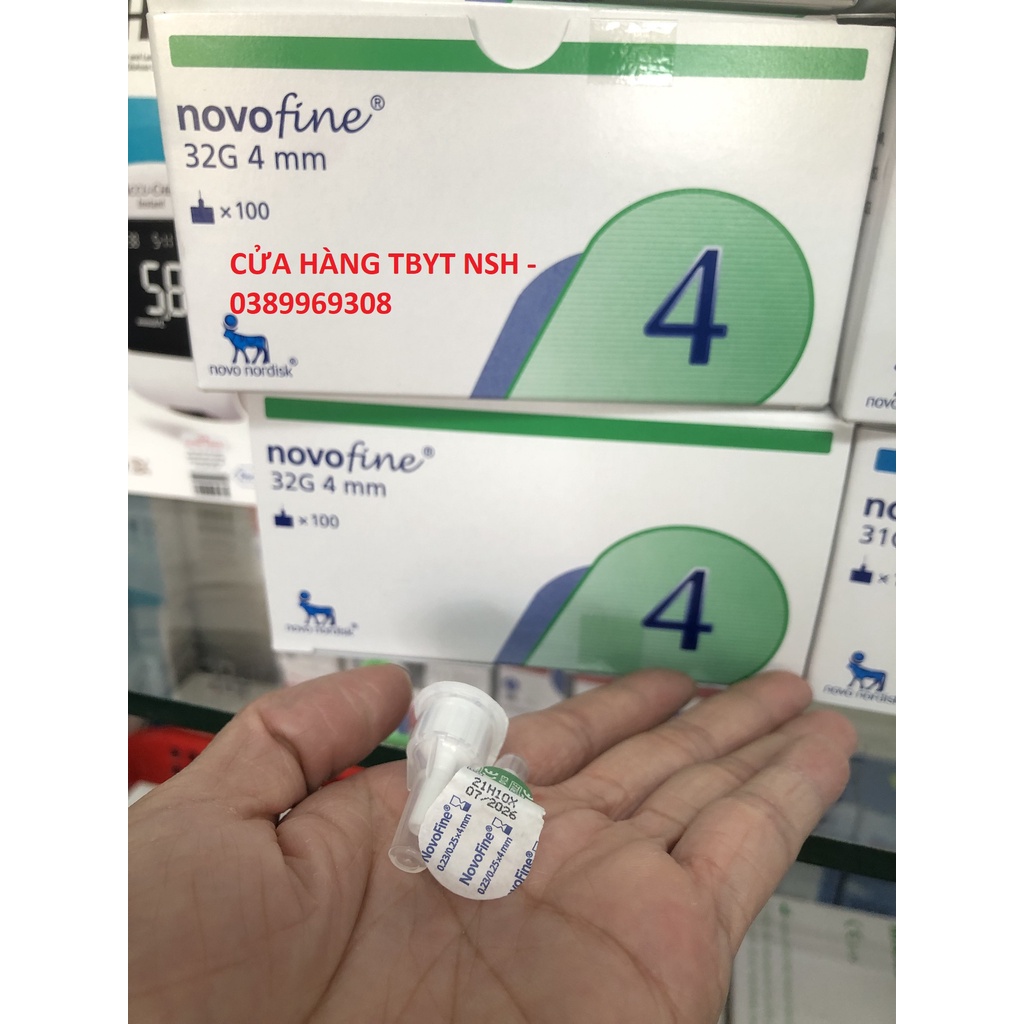 ❤ Đầu kim tiêm kim chích tiểu đường Novofine 32G 4mm Novo Nordisk Đầu kim tiêm tiểu đường NOVOFINE 32G 4mm