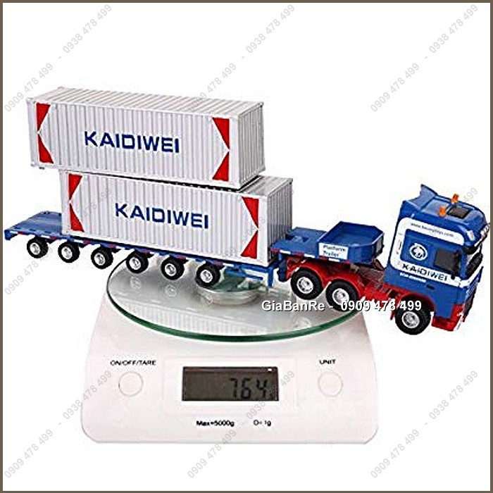 Mô Hình Kim Loại Xe Tải Hạng Nặng Chở 2 Container 40 Feet Tỉ Lệ 1:50 - Kdw - 9917