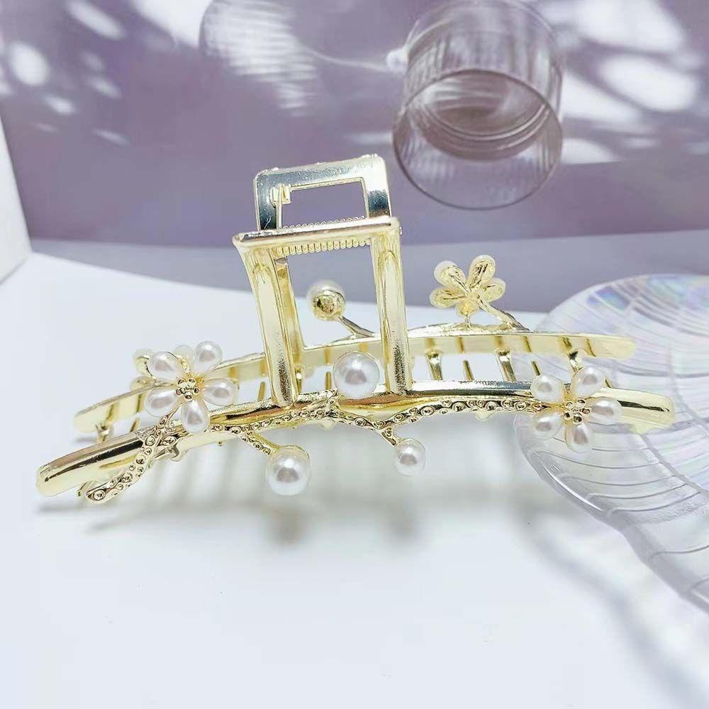 Kẹp Tóc Kim Loại Hình Hoa / Cá Mập Đơn Giản Dễ Phối Đồ Cho Nữ