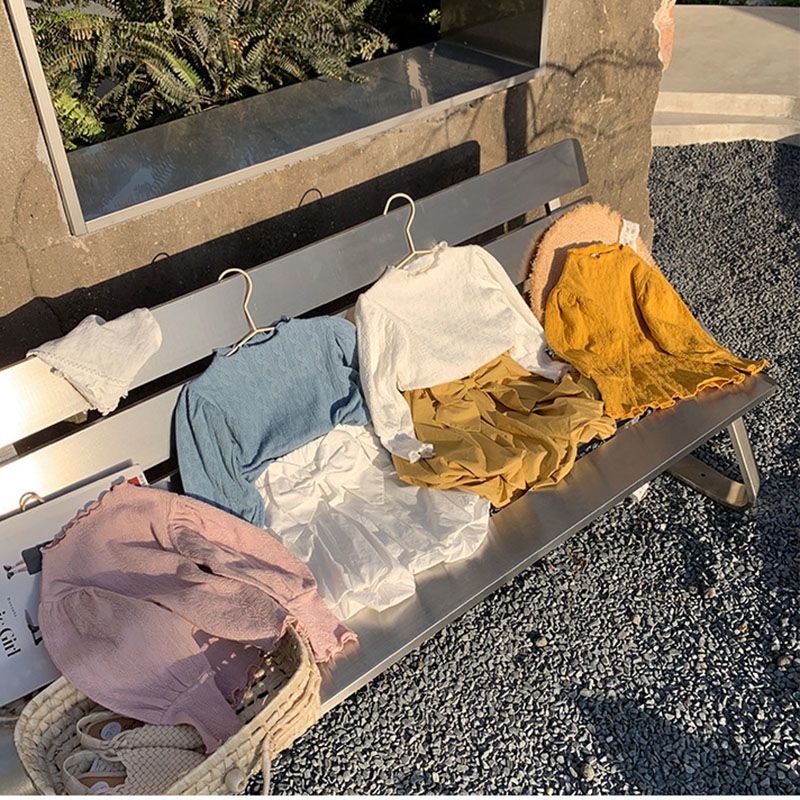 Áo Sơ Mi Cotton Mỏng Tay Phồng Dài Thoải Mái Thời Trang Xuân Thu Cho Bé Gái