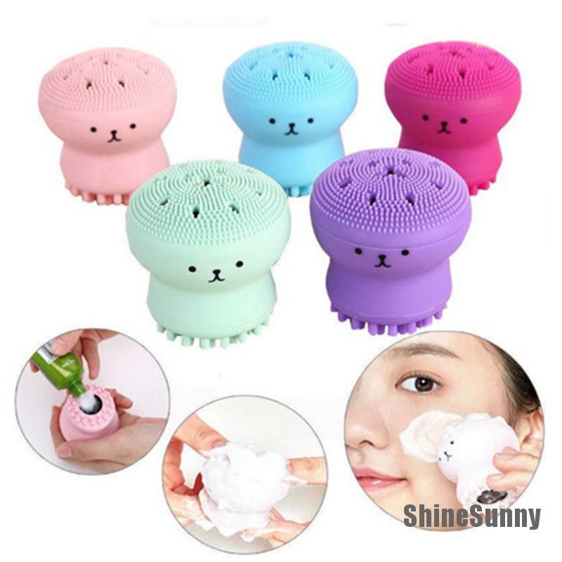 [Hàng mới về] Cọ Rửa Mặt Bằng Silicon Hình Bạch Tuộc Nhỏ Dễ Thương
