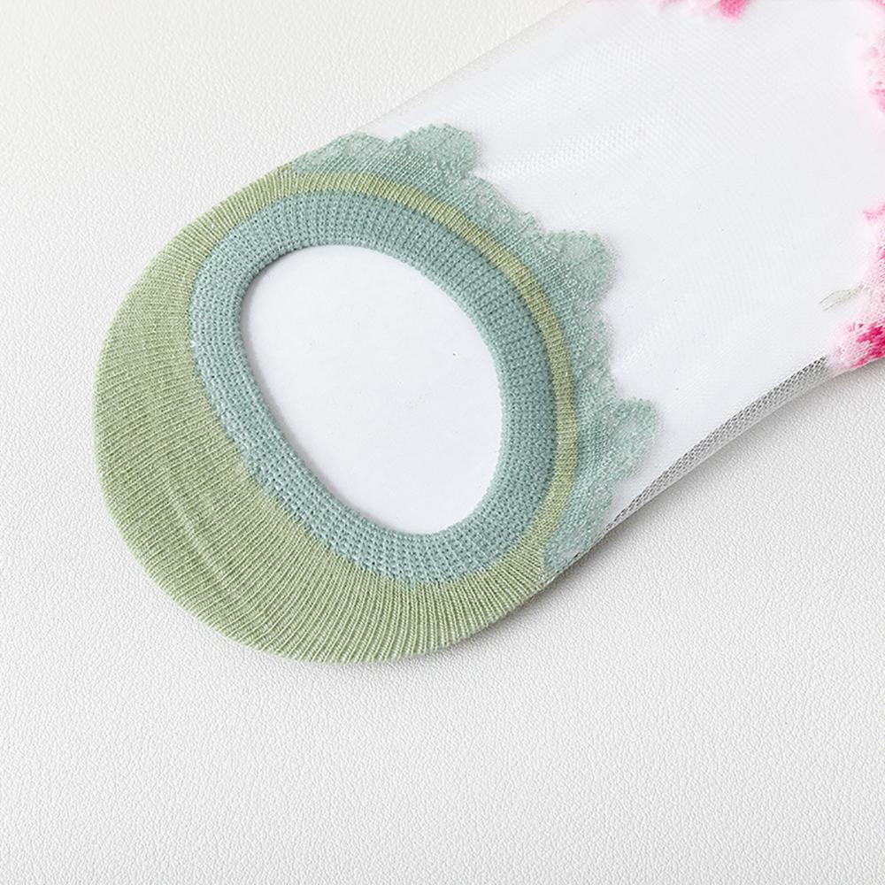 SOMEDAYZL Vớ Cotton Trong Suốt Phối Hoa Dễ Thương Thoải Mái Cho Bé Gái