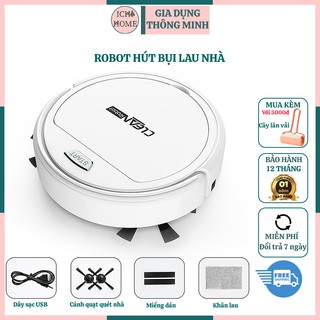 Robot Hút Bụi Lau Nhà Thông Minh Tự Động CLEANRobot 4 Động Cơ, Chính Hãng Có Chế Độ Tránh Va Chạm[ Bảo Hành 12 Tháng]