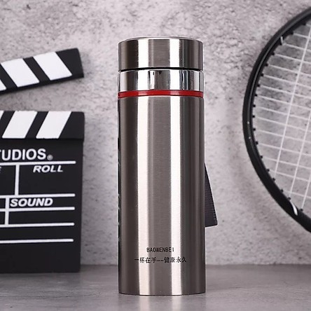 [Hàng Chính Hãng] Bình phích inox giữ nhiệt nóng, lạnh, 1000ml, có tấm lưới  lọc, có quai dây đeo tiện dụng Amalife