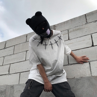 Áo thun tay ngắn phong cách hip hop Âu Mỹ 2 màu tùy chọn Âu Mỹ cho nam