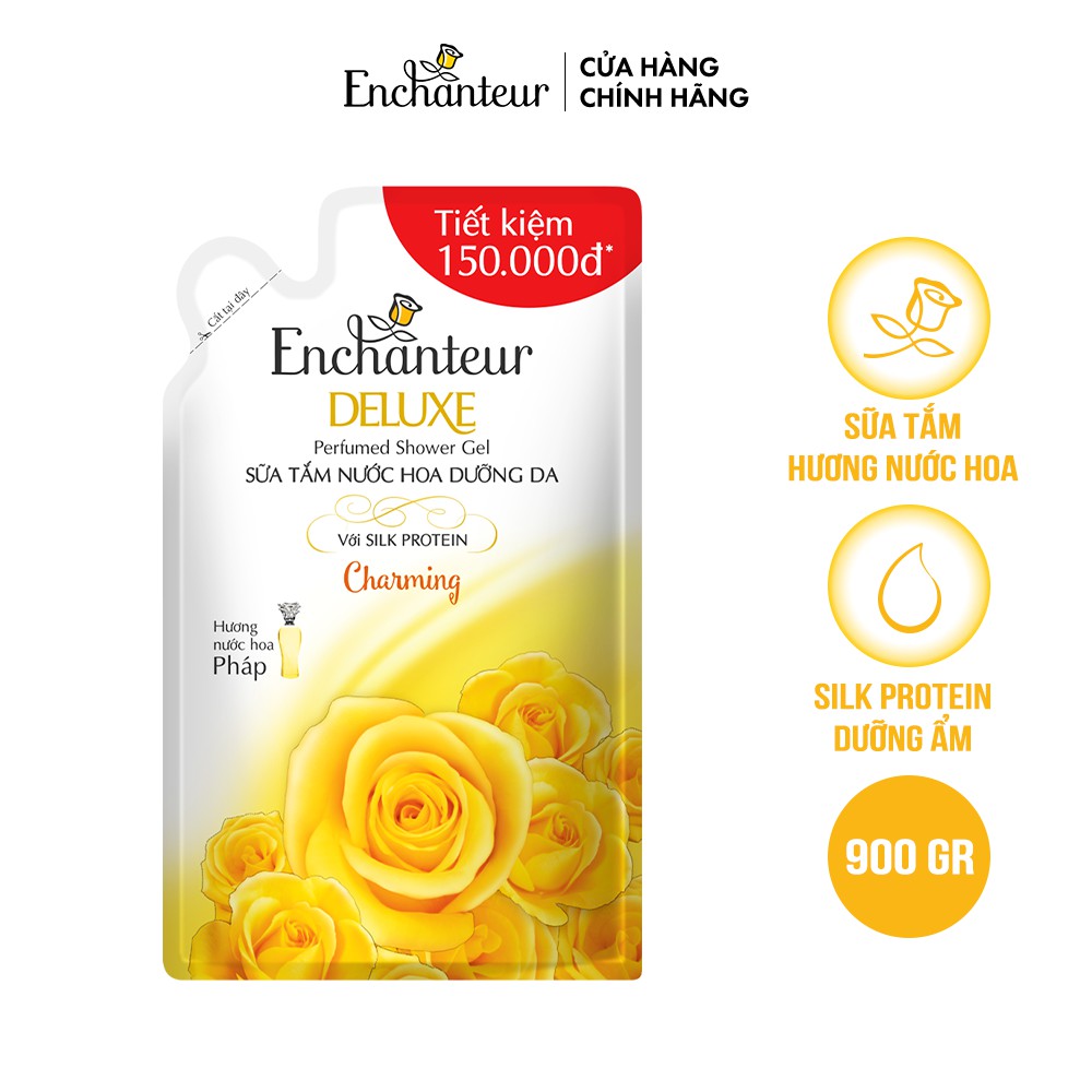 Túi Sữa tắm hương nước hoa Enchanteur Charming 900gr