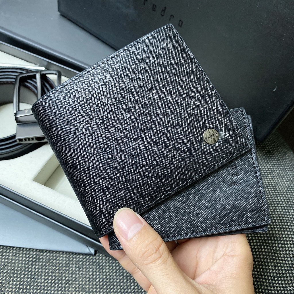 Set nam ví logo tròn  + nịt cài - S203