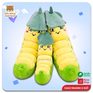 Gấu Bông Sâu Đậu Khổng Lồ Mềm Mịn Cao Cấp BABYBOO – Gối Ôm Quà Tặng Yêu Thương Cho Bé