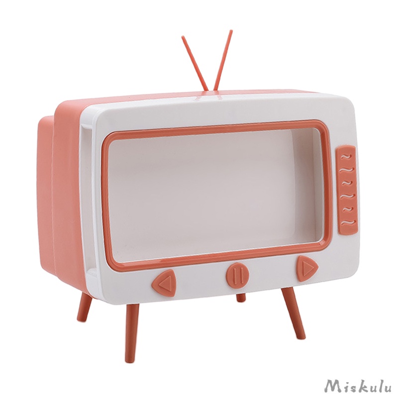 Hộp Đựng Khăn Giấy  Với Giá Đỡ Điện Thoại Di Động Thiết Kế Hình TV Sáng Tạo Tương Thích Với Hầu Hết Các Điện Thoại Để Bàn Phòng Khách / Phòng Ngủ