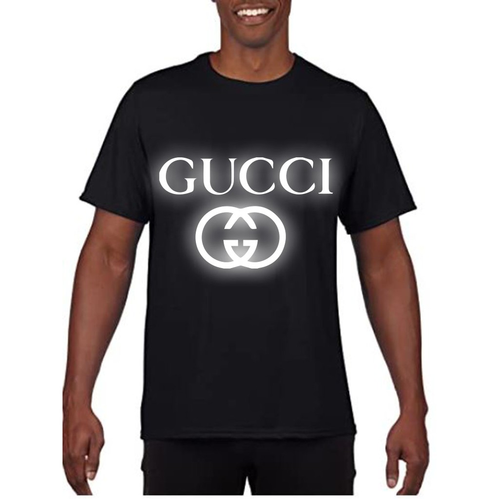 Áo Thun, Áo Thun In Hình Logo Gucci, In Decal Phản Quang Siêu Sáng, Nổi Bật