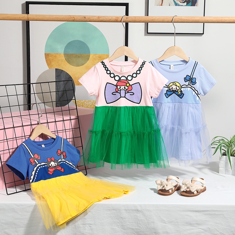 Đầm Công Chúa Ngắn Tay Thời Trang Cho Bé Gái