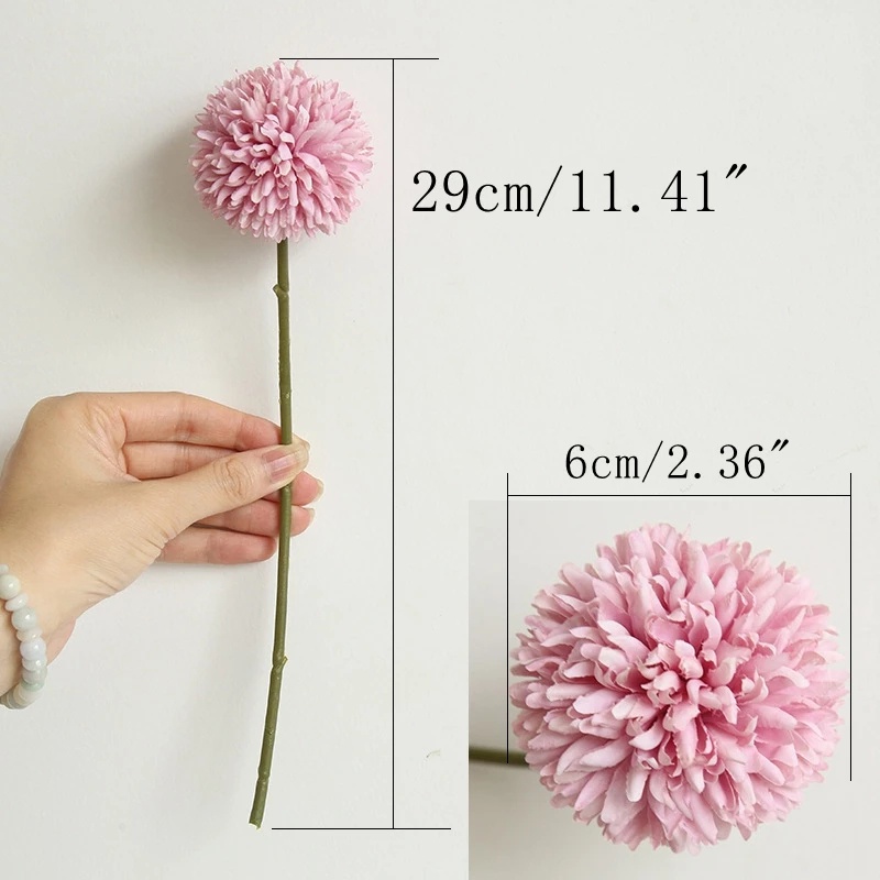 Bó Hoa Bồ Công Anh Đầu Đơn Bằng Vải Lụa Và Nhựa 29cm Trang Trí Nhà Cửa DIY