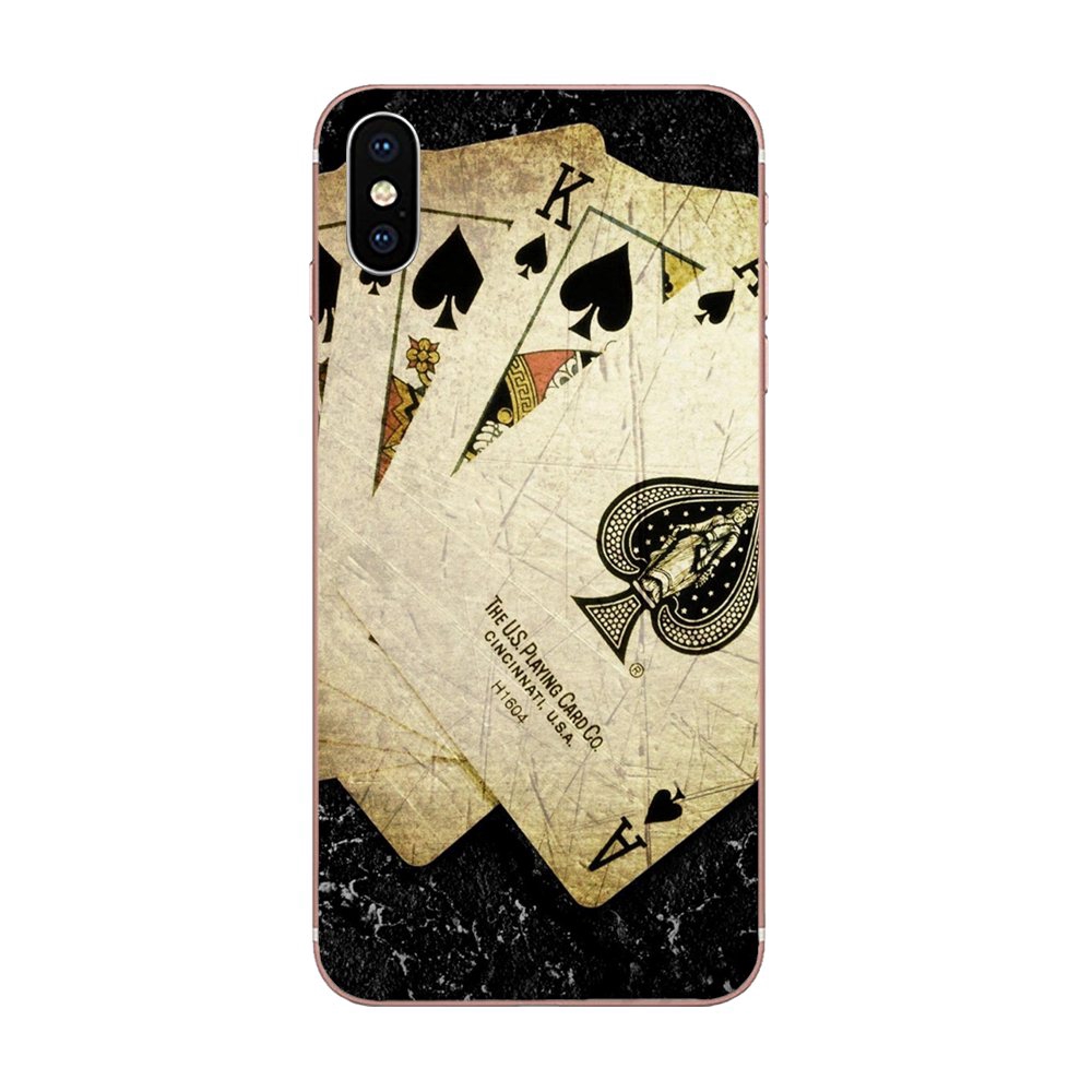 Ốp Điện Thoại Tpu Dẻo In Hình Lá Bài Casino Sang Trọng Cho Iphone 11 Pro X Xs Max Xr 4 4s 5 5c 5s Se Se2 6 6s 7 8 Plus