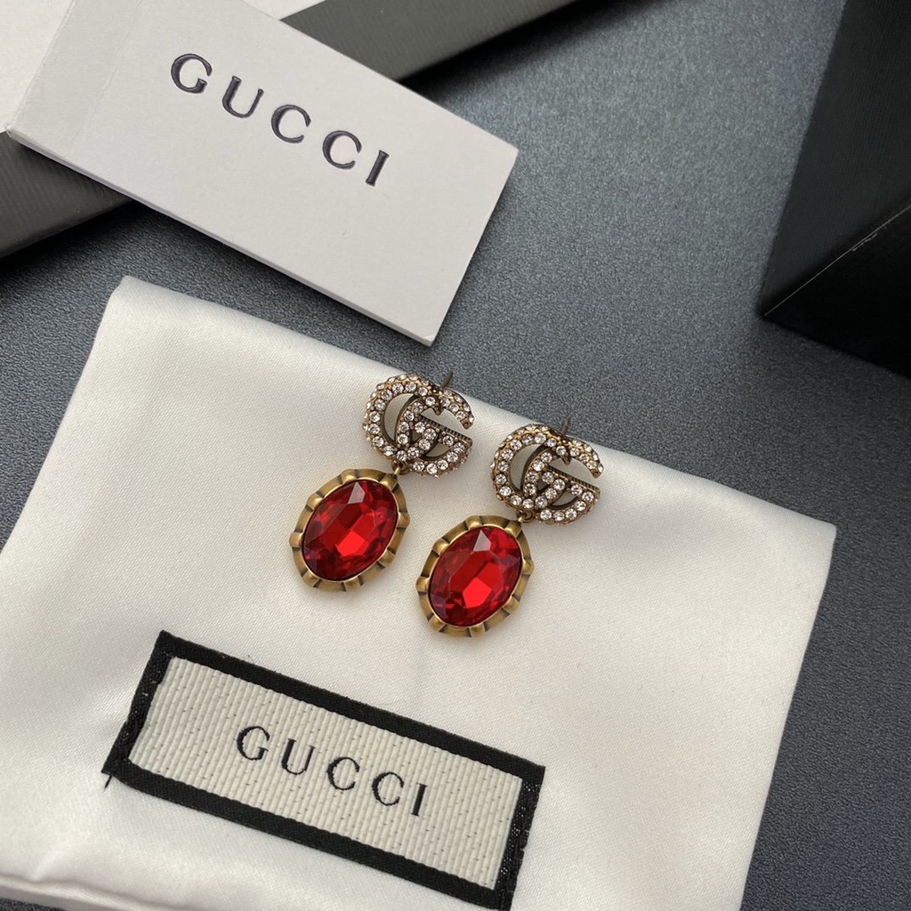 Bông Tai Gucci Bằng Thép Titan Hình Logo GG Đôi Thời Trang Cho Nữ